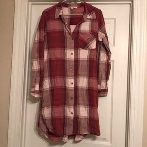 Long-Sleeved Plaid Dress